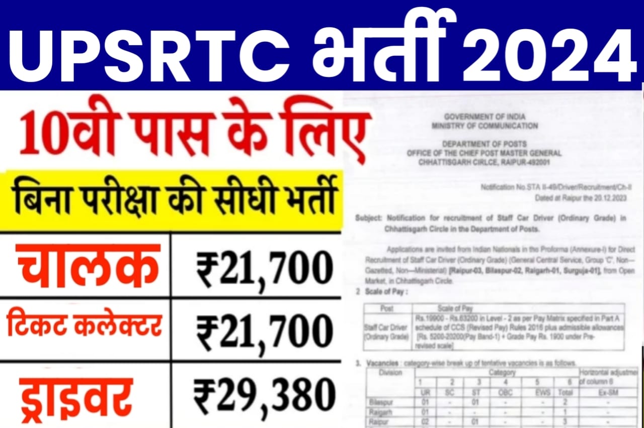 UPSRTC New Vacancy 2024