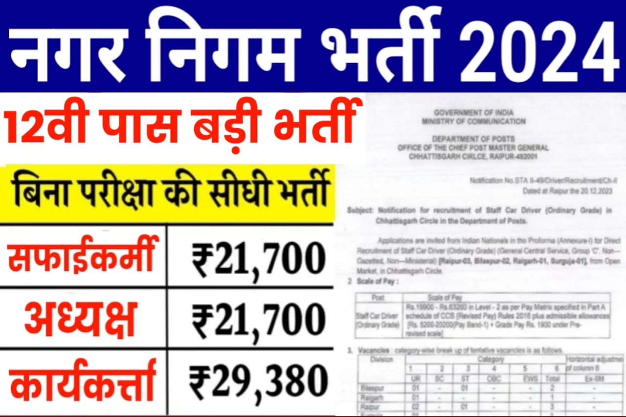 Nagar Nigam New Vacancy 2024