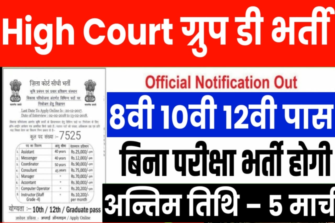 High Court Group D Bharti 2024